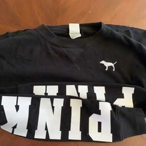 black and white long sleeve pink victoria secret